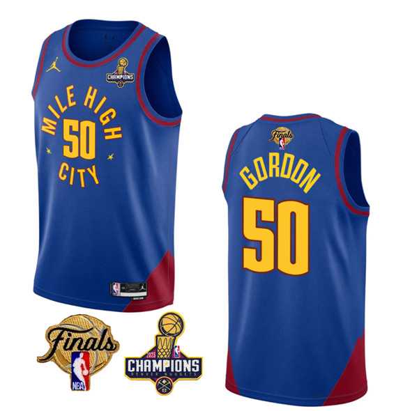 Men%27s Denver Nuggets #50 Aaron Gordon Blue 2023 Nuggets Champions Patch And Finals Patch Statemenr Edition Stitched Basketball Jersey->denver nuggets->NBA Jersey